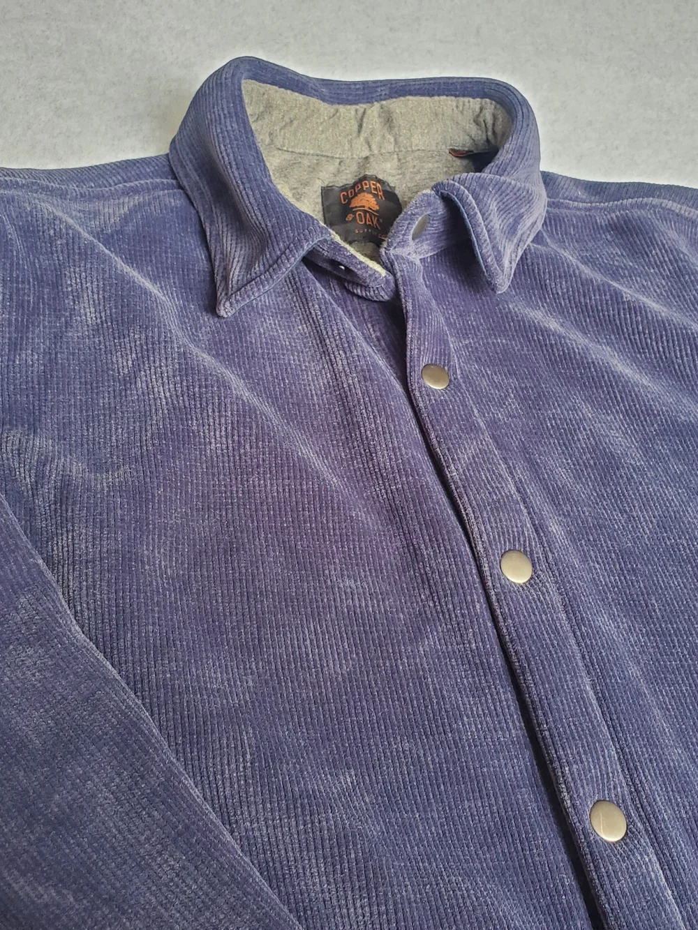 Corduroy Button-Front Jacket in Deep Blue by Oak